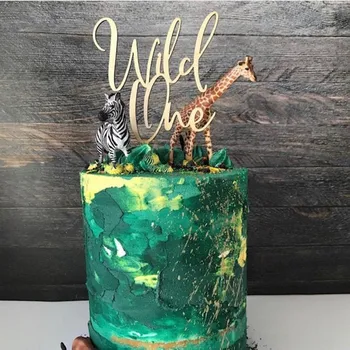 Wild One Happy Birthday Cake Topper |Wild Un Tort Fân pentru Copil de 1 Petrecere Decoratiuni Tort Copil de Dus